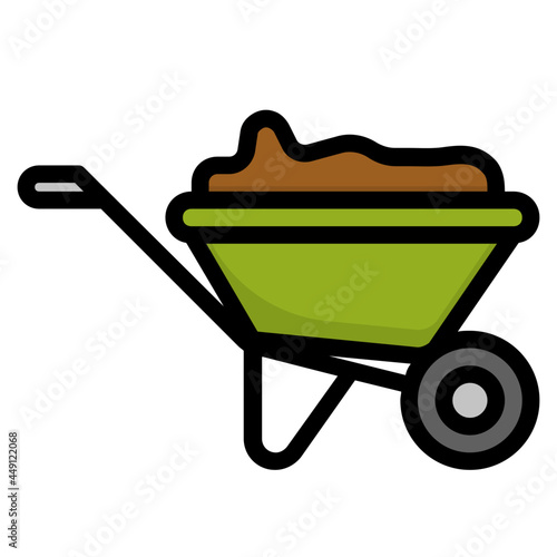 wheelbarrow line icon