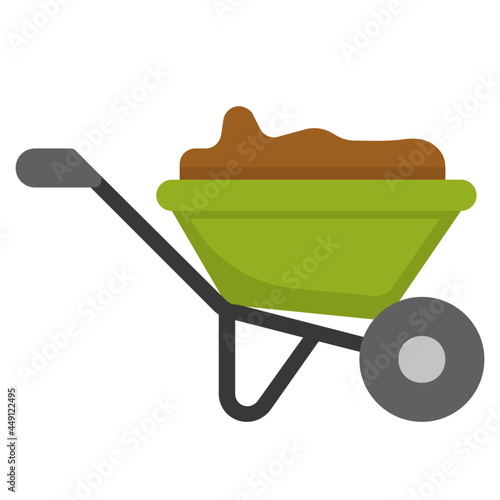 wheelbarrow flat icon