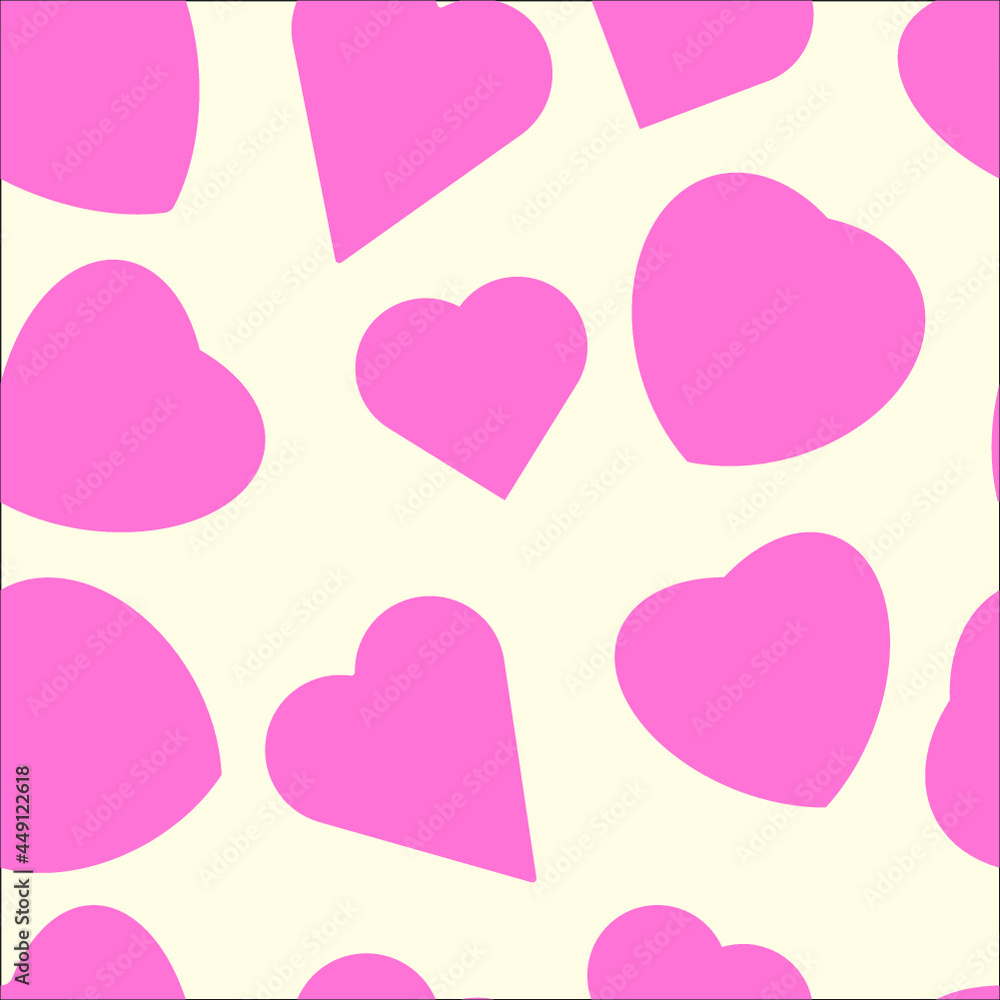 pink hearts pattern on a beige background pink hearts pattern on a beige background