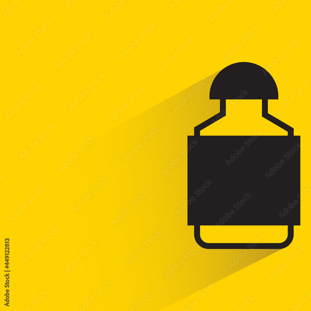 bottle with shadow on yellow background bottle with shadow on yellow background