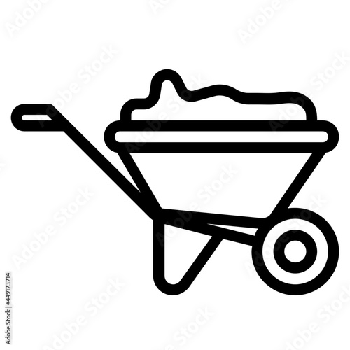 wheelbarrow line icon