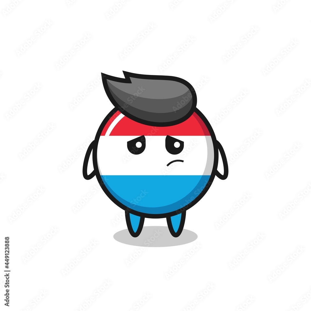 the lazy gesture of luxembourg flag badge cartoon character