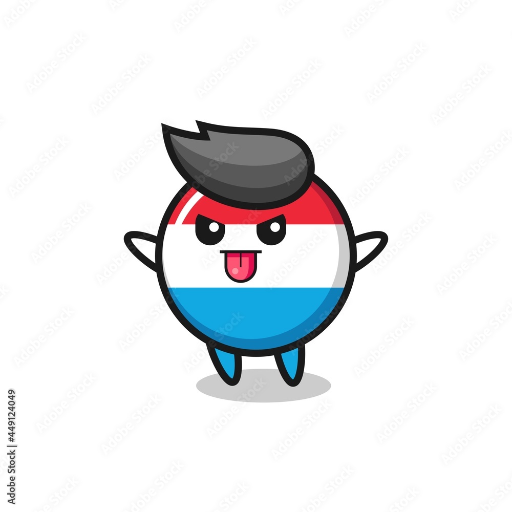 naughty luxembourg flag badge character in mocking pose naughty luxembourg flag badge character in mocking pose