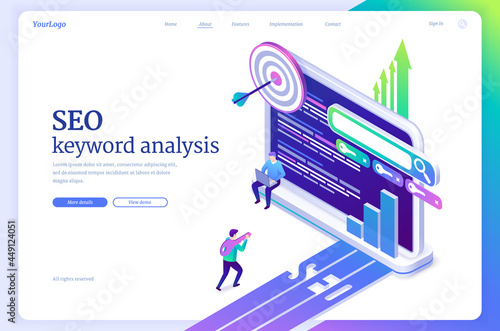 Vector banner of SEO keyword analysis