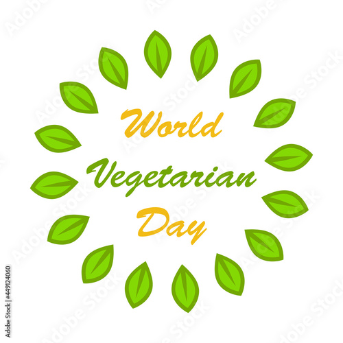 world vegeratian day illustration. logo design concept