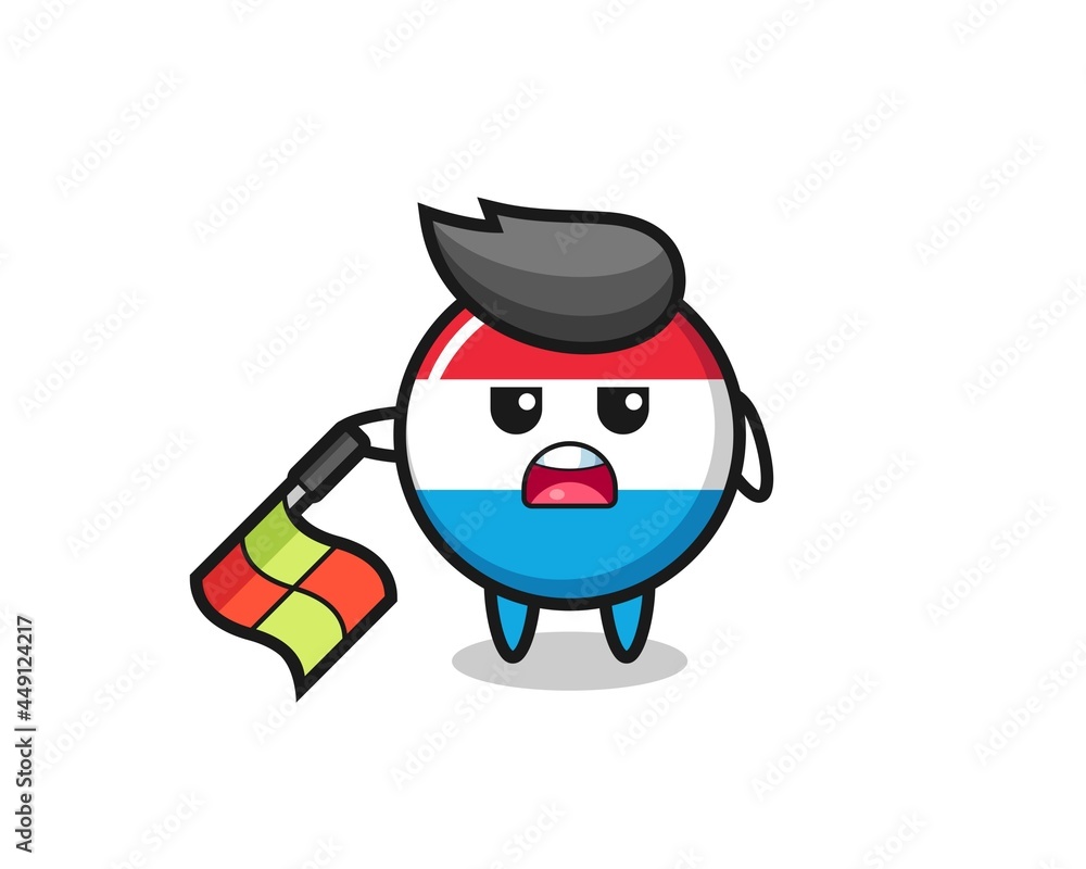 luxembourg flag badge character as line judge hold the flag down at a 45 degree angle luxembourg flag badge character as line judge hold the flag down at a 45 degree angle