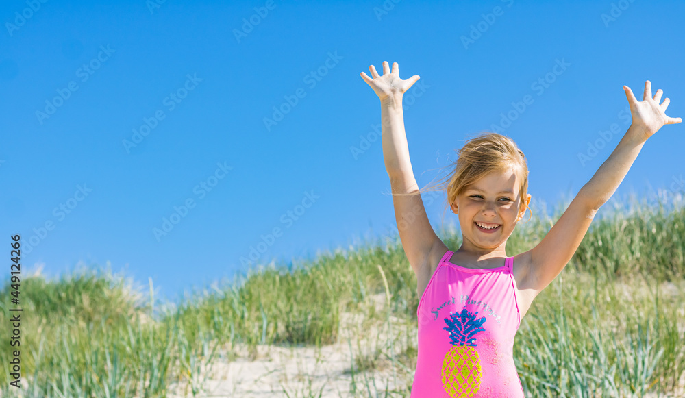 Happy smiling girl on the beach Happy smiling girl on the beach