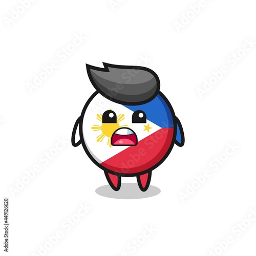 philippines flag badge illustration with apologizing expression, saying I am sorry © heriyusuf