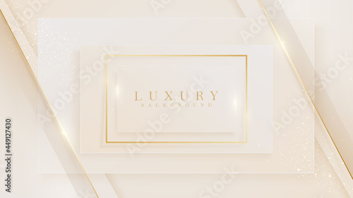 Golden line diagonal sparkle on luxury abstract light brown background. Vector illustration.