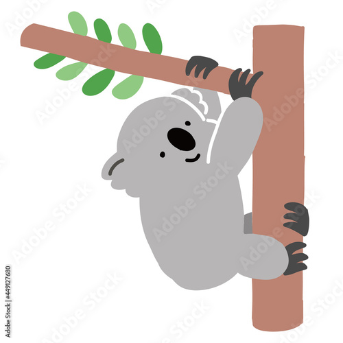 オーストラリアの動物　木登りするコアラのベクターイラスト	

