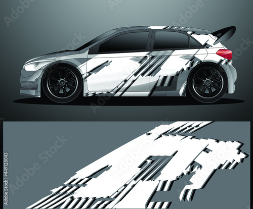 Rally car decal graphic wrap vector, abstract background