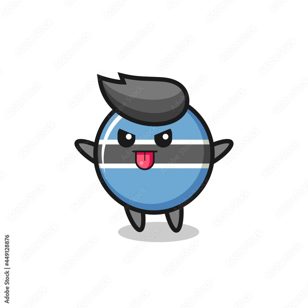 naughty botswana flag badge character in mocking pose naughty botswana flag badge character in mocking pose