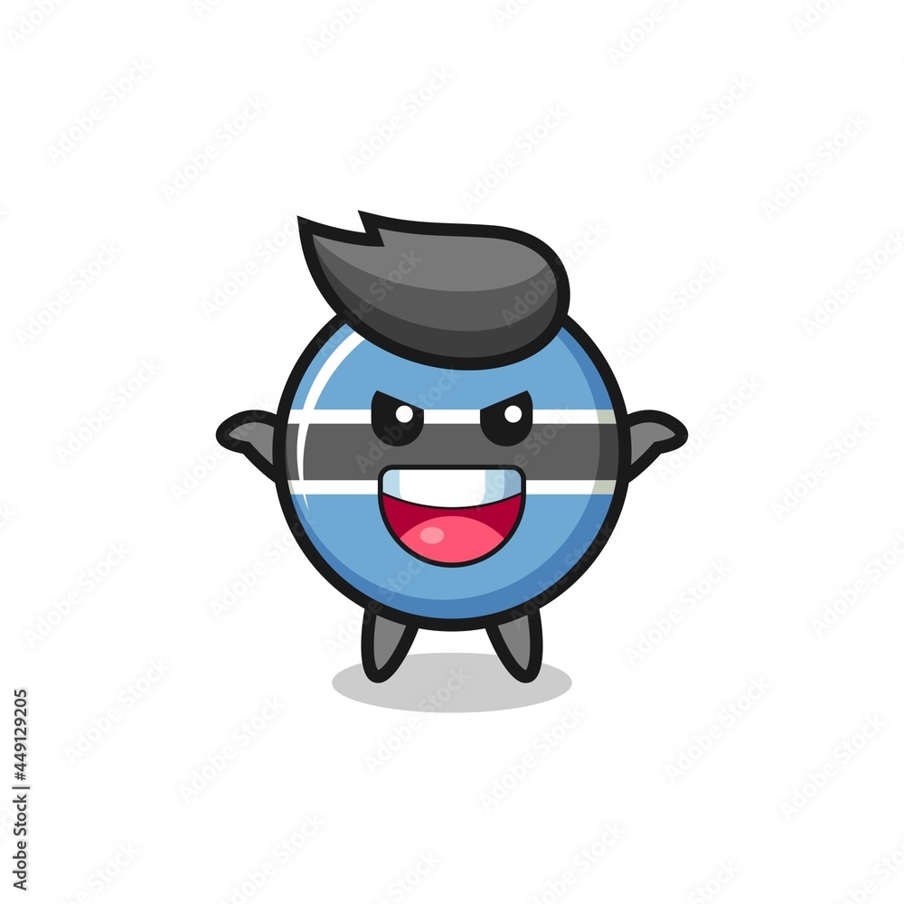 the illustration of cute botswana flag badge doing scare gesture