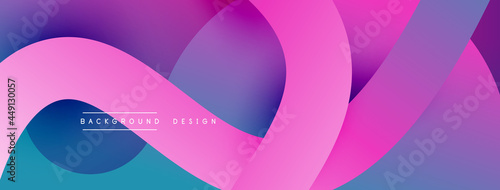 Abstract overlapping lines and circles geometric background with gradient colors