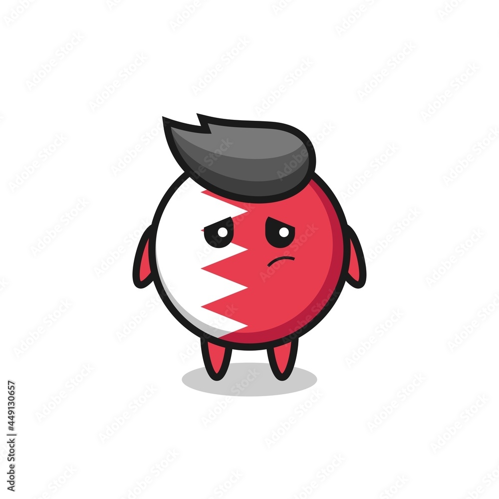 the lazy gesture of bahrain flag badge cartoon character