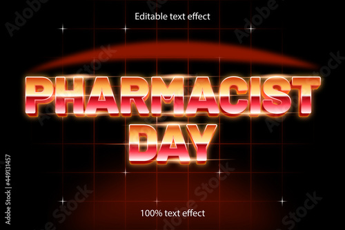 pharmacist day editable text effect retro style