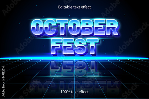 october fest editable text effect retro style photo