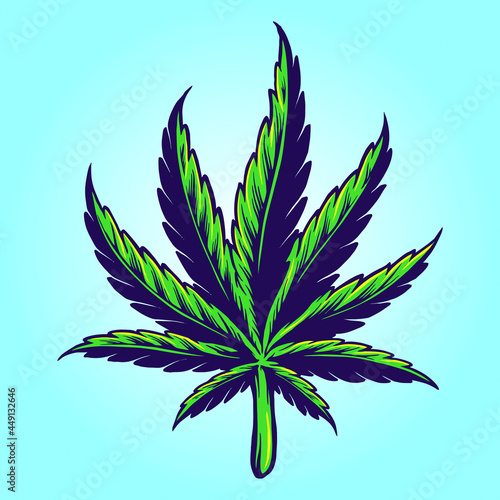 Medical Hand drawn Cannabis Leaf Vector illustrations for your work Logo, mascot merchandise t-shirt, stickers and Label designs, poster, greeting cards advertising business company or brands.