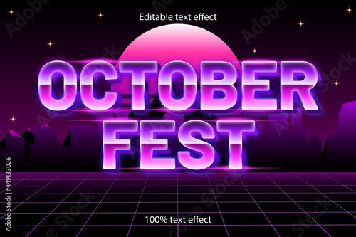 october fest editable text effect retro style