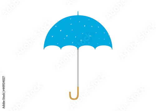 傘と雨（青）