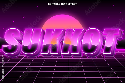 sukkot editable text effect retro style