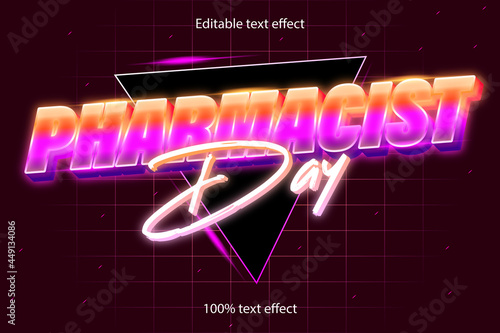 pharmacist day editable text effect retro style