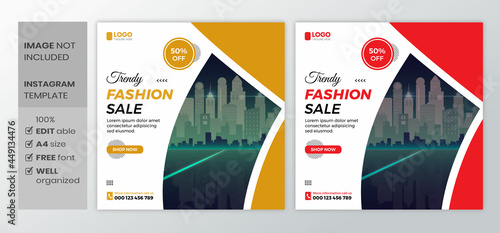 Social media banner design template or Instagram banner, fashion banner, travel banner template design.