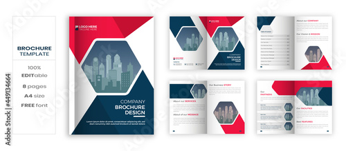 Brochure template layout design, minimal multipage business brochure template design, annual report, corporate company profile, editable template layout.
