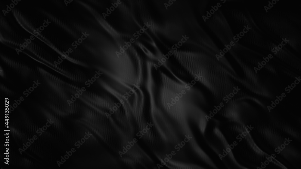 Obraz premium 3d render black wavy silk texture background