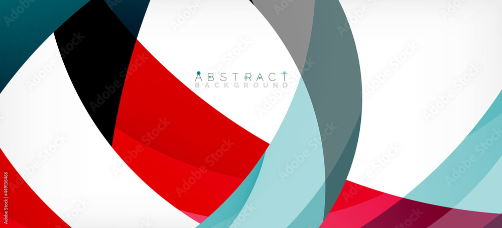 Geometric abstract background. Circle created with overlapping color shapes. Vector Illustration For Wallpaper, Banner, Background, Landing Page Geometric abstract background. Circle created with overlapping color shapes. Vector Illustration For Wallpaper, Banner, Background, Landing Page