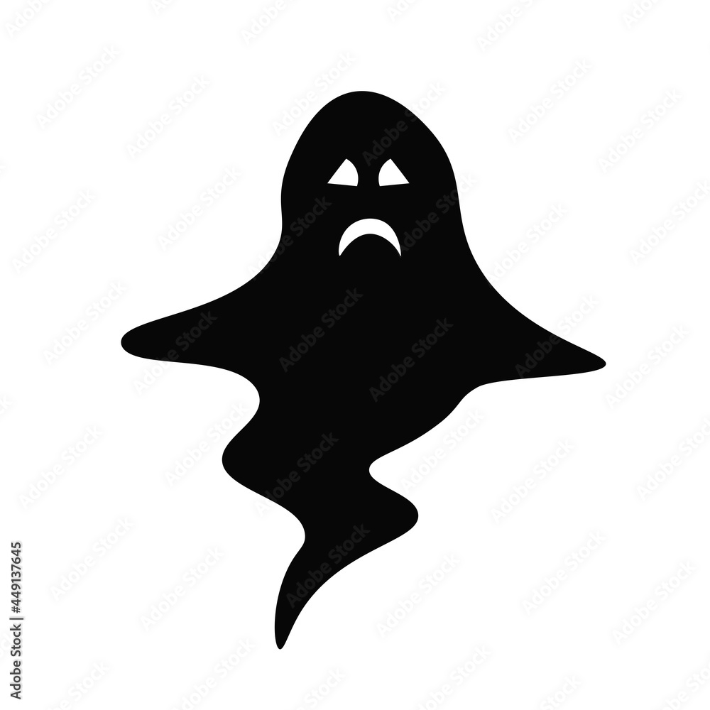 Ghost on white background. Doodle vector illustration for Halloween, printing, logo, greeting cards, posters, stickers, textile and seasonal design. Vector eps 10. Ghost on white background. Doodle vector illustration for Halloween, printing, logo, greeting cards, posters, stickers, textile and seasonal design. Vector eps 10.