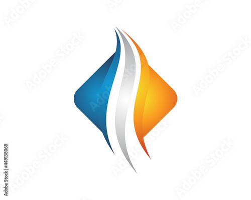 heating and cooling logo with square concept