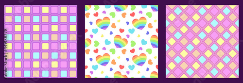 A set of patterns with LGBT themes. tolerance for LGBT people. Heart in the form of an LGBT flag. EPS10