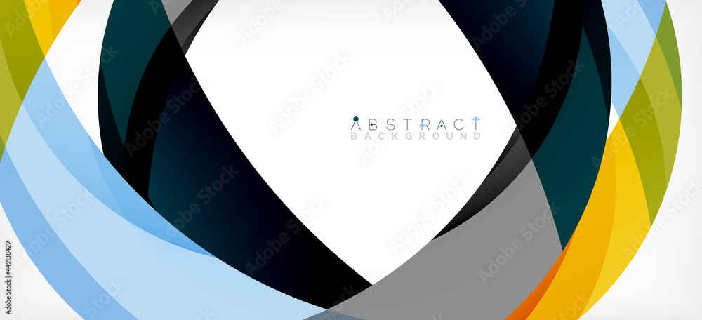 Obraz premium Geometric abstract background. Circle created with overlapping color shapes. Vector Illustration For Wallpaper, Banner, Background, Landing Page