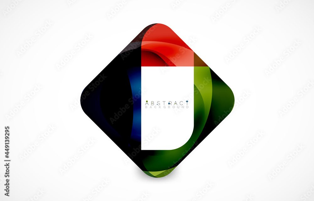 Minimal background. Abstract square shape with round corners created with wavy forms. Vector Illustration For Wallpaper, Banner, Background, Landing Page Minimal background. Abstract square shape with round corners created with wavy forms. Vector Illustration For Wallpaper, Banner, Background, Landing Page