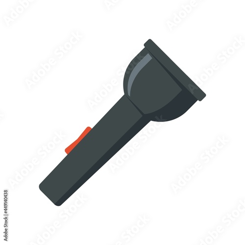 Camping flashlight icon flat isolated vector