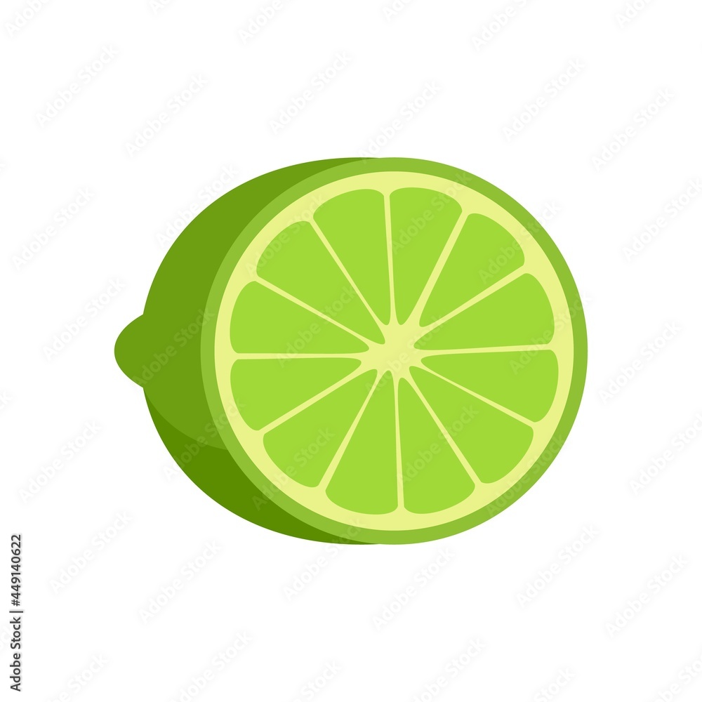 Cutted fresh lime icon flat isolated vector Cutted fresh lime icon flat isolated vector