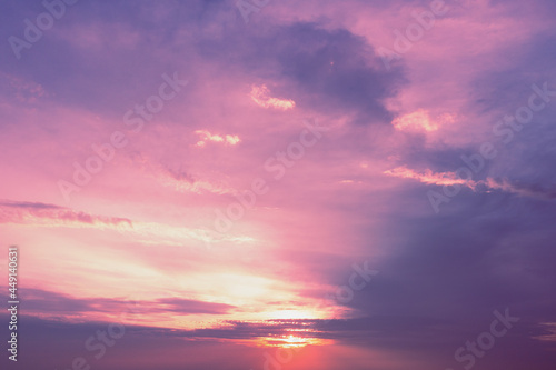 Purple cloudy sky at sunset. Sky texture. Abstract nature background © vvvita