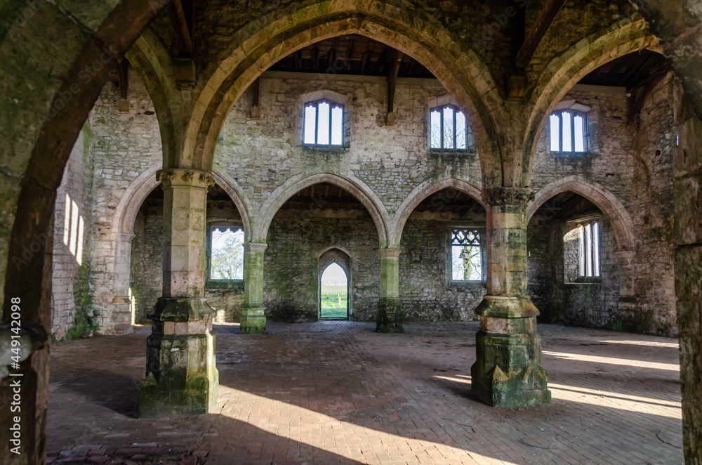 Ruined church interior