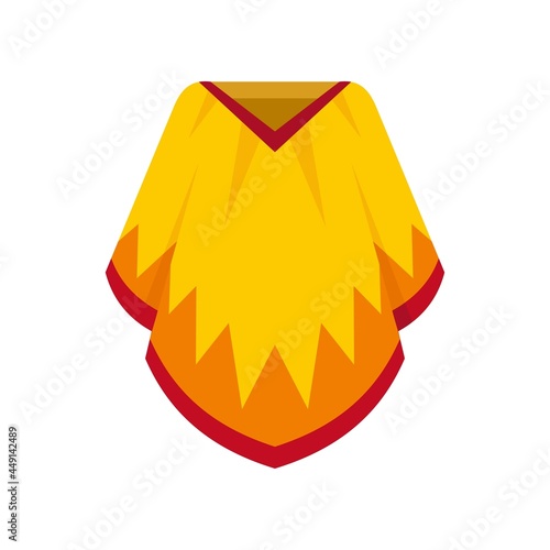 Mexican poncho icon flat isolated vector