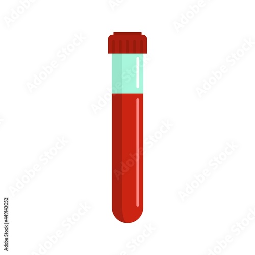 Test tube blood icon flat isolated vector