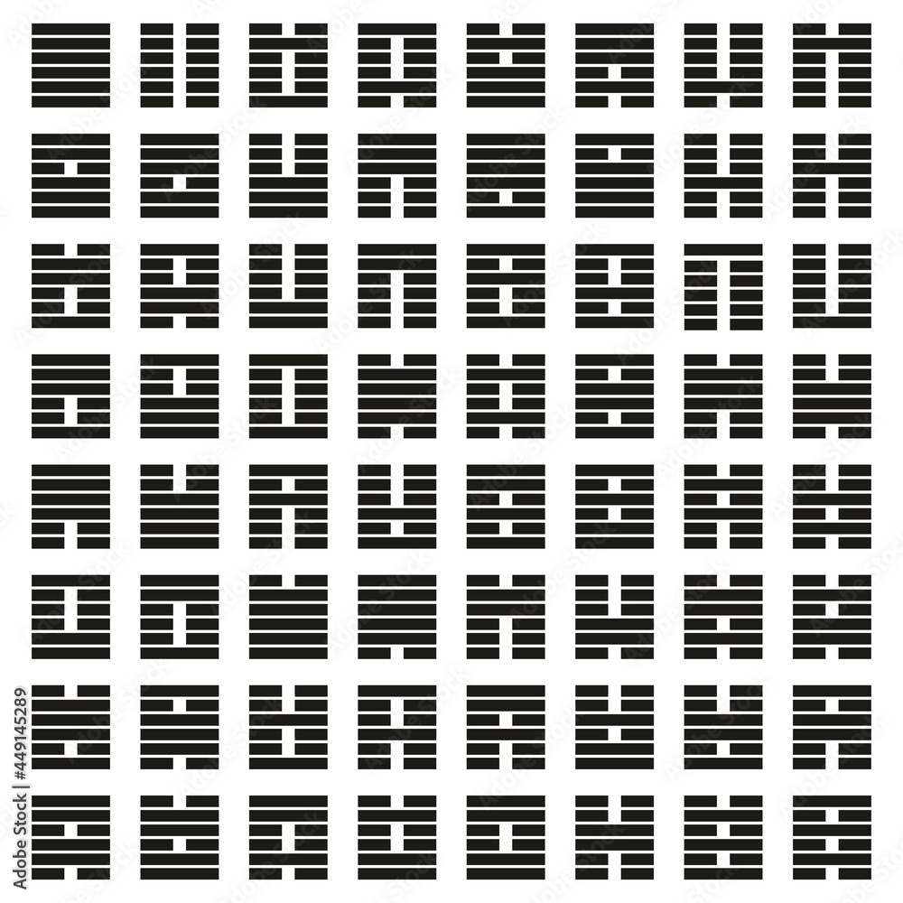 64 Hexagrams Gene Keys Human Design i ging black icons