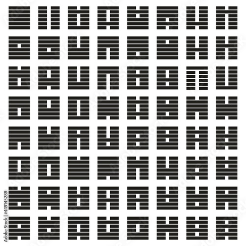 64 Hexagrams Gene Keys Human Design i ging black icons photo