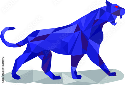 Vector Panther symbol, polygon, on a white background