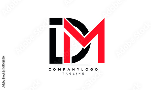 Abstract Letter Initial DM MD Vector Logo Design Template