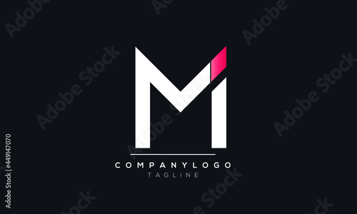 Abstract Letter Initial MI IM Vector Logo Design Template
