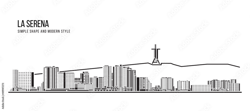 Cityscape Building Abstract Simple shape and modern style art Vector design - La Serena