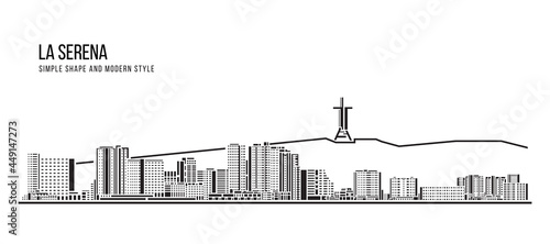Cityscape Building Abstract Simple shape and modern style art Vector design - La Serena