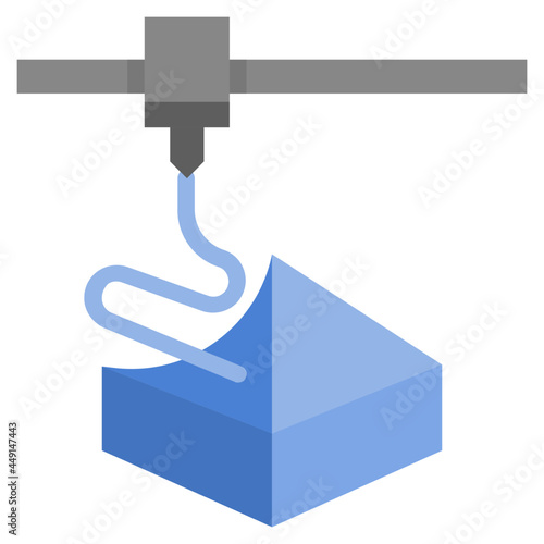 3Dprinting flat icon