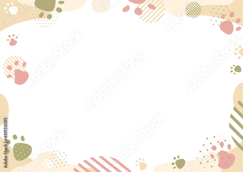 可愛らしい配色の足跡フレーム